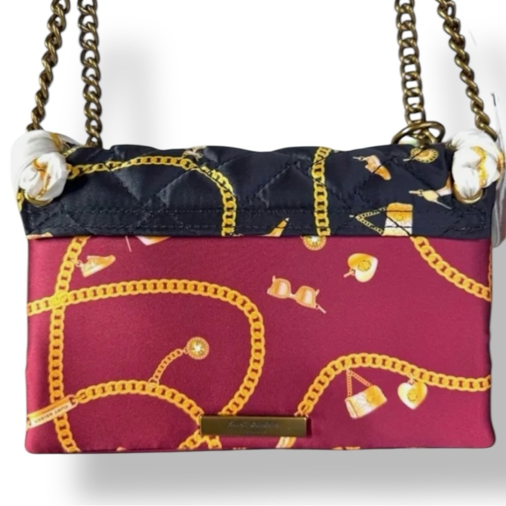 Kurt Geiger 🪢 NWT ❗️RARE Quilted Kensington with Scarf in Reversed Blue and Red - Picture 2 of 11